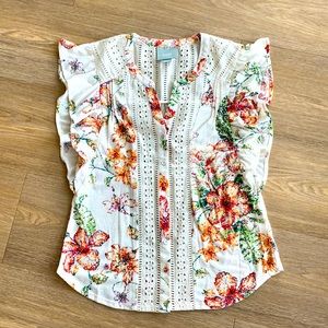 Anthropologie MAEVE loose floral top Sz S